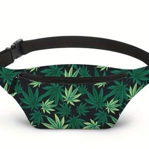 Leaf Print Fashion Waist Bag Running Chest Pack